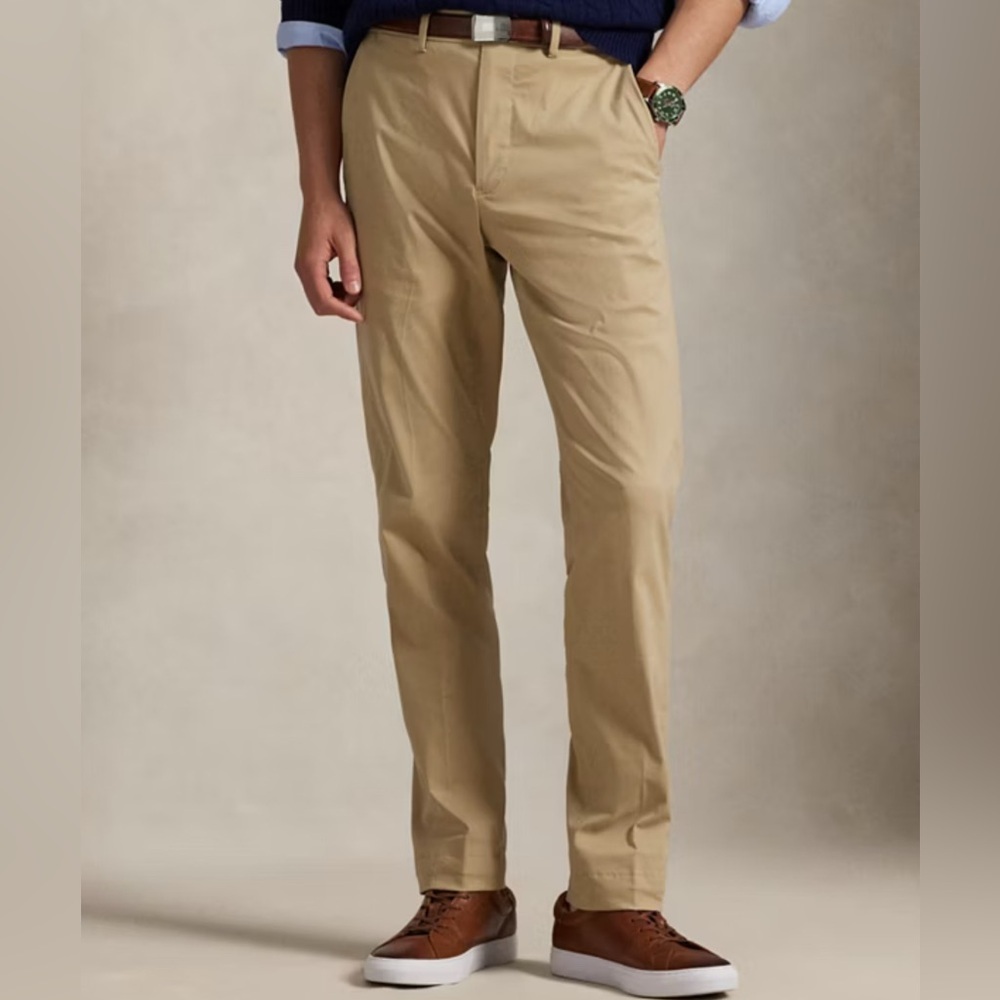 Polo Ralph Lauren Youth Teen Boy Size 20 Khaki Cotton Trousers Pants Bottoms